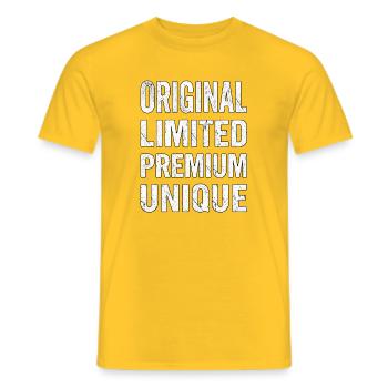 Original Limited Premium Unique - T-shirt homme - jaune - Devant - AI Model Male 178 dark (178cm)