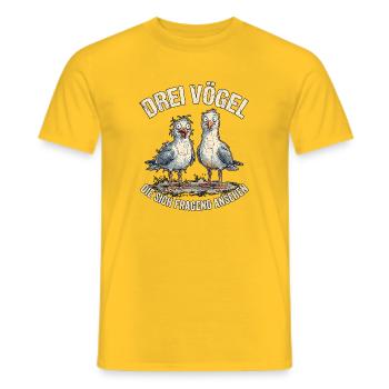 Lustiger Spruch Möwen - Männer T-Shirt - Gelb - Vorne - AI Model Male 178 dark (178cm)