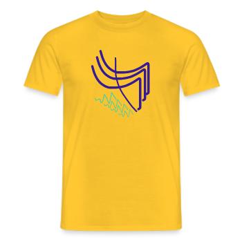 Abstract harmony - Men's T-Shirt - yellow - Front - AI Model Male 178 dark (178cm)