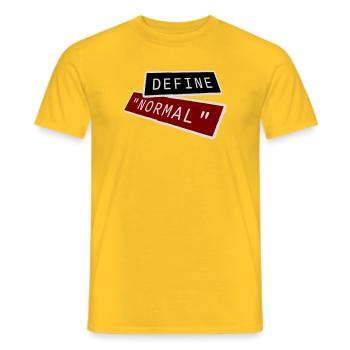 Define Normal Lustig Sarkastisch Definition Grafik - Männer T-Shirt - Gelb - Vorne - AI Model Male 178 dark (178cm)