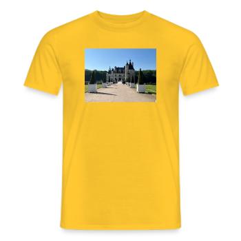 Château de Chenonceau - T-shirt homme - jaune - Devant - AI Model Male 178 dark (178cm)