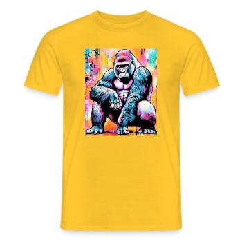 gorilla - Men's T-Shirt - yellow - Front - AI Model Male 178 dark (178cm)
