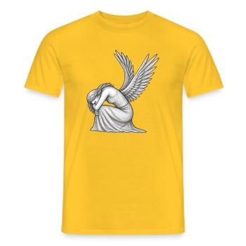 Dessin Fée triste - T-shirt homme - jaune - Devant - AI Model Male 178 dark (178cm)