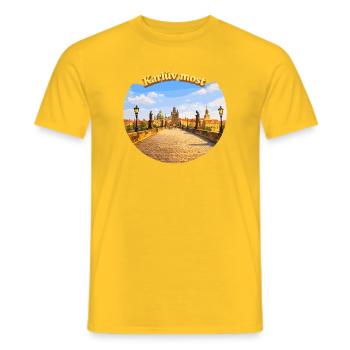 Panorama du pont Karliv Most - T-shirt homme - jaune - Devant - AI Model Male 178 dark (178cm)