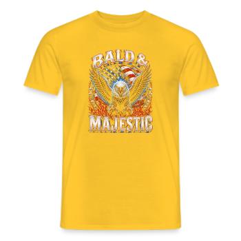 Patriotic Eagle Majesty - Men's T-Shirt - yellow - Front - AI Model Male 178 dark (178cm)