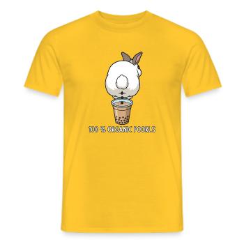 Bubble Tea Boba Drôle de Lapin mignon - T-shirt homme - jaune - Devant - AI Model Male 178 dark (178cm)