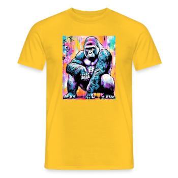 gorilla - Men's T-Shirt - yellow - Front - AI Model Male 178 dark (178cm)