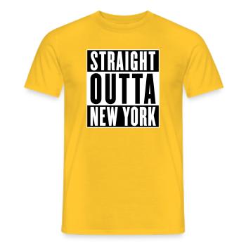 Straight outta New York (changeable colors) - Men's T-Shirt - yellow - Front - AI Model Male 178 dark (178cm)
