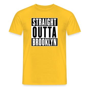 Tout droit sorti de Brooklyn (couleurs changeantes) - T-shirt homme - jaune - Devant - AI Model Male 178 dark (178cm)