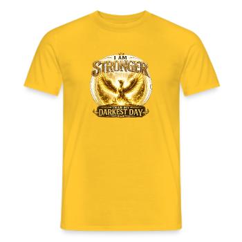 Je suis plus fort que mon jour le plus sombre Phönix - T-shirt homme - jaune - Devant - AI Model Male 178 dark (178cm)