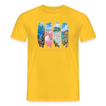 Bonaire Holiday Travel – Motif nature et récif des Caraïbes - T-shirt homme - jaune - Devant - AI Model Male 178 dark (178cm)