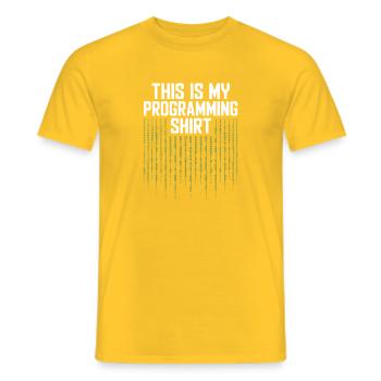 Programmers – Coding Developers & Computer Scientists - Men's T-Shirt - yellow - Front - AI Model Male 178 dark (178cm)