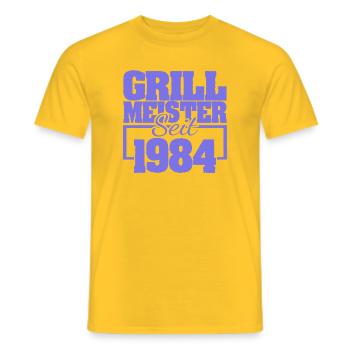 Grillbesteck 1984 - Männer T-Shirt - Gelb - Vorne - AI Model Male 178 dark (178cm)
