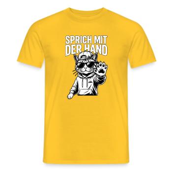 Coole Stadt Katze - Männer T-Shirt - Gelb - Vorne - AI Model Male 178 dark (178cm)