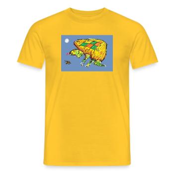 Two very different citizens staring at each other  - Men's T-Shirt - yellow - Front - AI Model Male 178 dark (178cm)