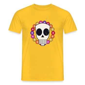 Crâne coloré collier boules - T-shirt homme - jaune - Devant - AI Model Male 178 dark (178cm)