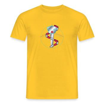 Holographic Guardian of the Saber - Men's T-Shirt - yellow - Front - AI Model Male 178 dark (178cm)