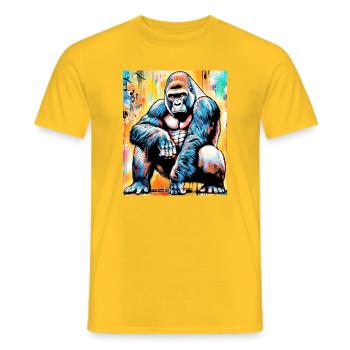 gorilla - Men's T-Shirt - yellow - Front - AI Model Male 178 dark (178cm)