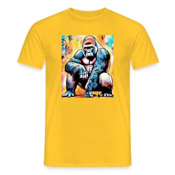 gorilla - Men's T-Shirt - yellow - Front - AI Model Male 178 dark (178cm)