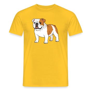 Cartoon-Bulldoggen-Druck auf Kleidung - Männer T-Shirt - Gelb - Vorne - AI Model Male 178 dark (178cm)