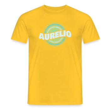 Gift for Aurelio - Men's T-Shirt - yellow - Front - AI Model Male 178 dark (178cm)