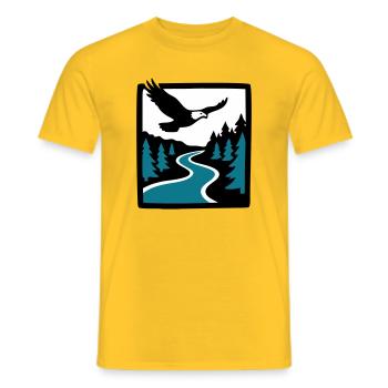 Eagle River Forest Graphic - Men's T-Shirt - yellow - Front - AI Model Male 178 dark (178cm)