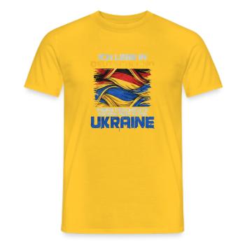 Deutschland liebt Ukraine Flagge - Männer T-Shirt - Gelb - Vorne - AI Model Male 178 dark (178cm)