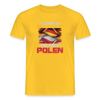 Ich Lebe In Deutschland Polen - Männer T-Shirt - Gelb - Vorne - AI Model Male 178 dark (178cm)