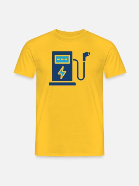 EV-Ladestation Solid Icon Elektrofahrzeug Si - Männer T-Shirt - Gelb