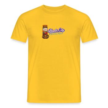 Atlantic City Casino Retro Vintage Design - Men's T-Shirt - yellow - Front - AI Model Male 178 dark (178cm)