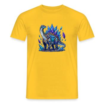 Dragon de Cristal Bleu de Glace - T-shirt homme - jaune - Devant - AI Model Male 178 dark (178cm)