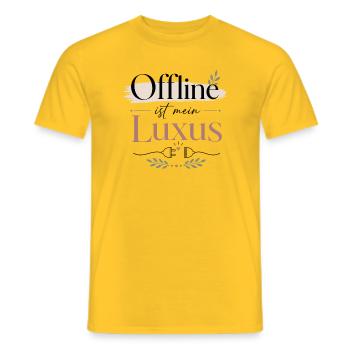 Offline Luxus: Ruhe & Eleganz - Männer T-Shirt - Gelb - Vorne - AI Model Male 178 dark (178cm)