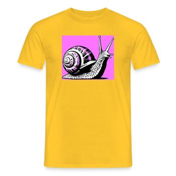 Escargot - T-shirt homme - jaune - Devant - AI Model Male 178 dark (178cm)