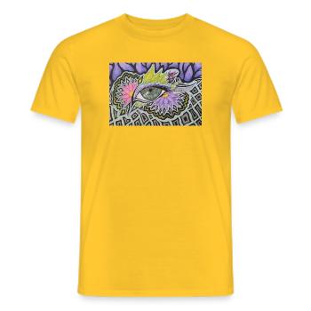 Psychedelisches Einzelauge Muster - Männer T-Shirt - Gelb - Vorne - AI Model Male 178 dark (178cm)