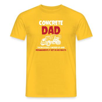 Concrete Concrete Paver Concrete Mixer - Men's T-Shirt - yellow - Front - AI Model Male 178 dark (178cm)