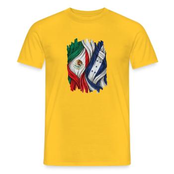 Fiers des drapeaux du Mexique et du Honduras - T-shirt homme - jaune - Devant - AI Model Male 178 dark (178cm)