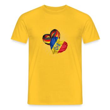 Amitié entre l’Allemagne et la Roumanie - T-shirt homme - jaune - Devant - AI Model Male 178 dark (178cm)