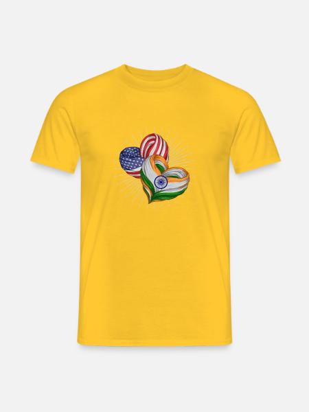 Amitié entre les États-Unis et l’Inde - T-shirt homme - jaune
