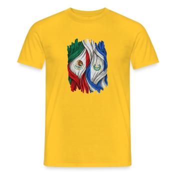 Proud of the flags of Mexico and El Salvador - Men's T-Shirt - yellow - Front - AI Model Male 178 dark (178cm)