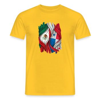 Proud of the flags of Mexico and Panama - Men's T-Shirt - yellow - Front - AI Model Male 178 dark (178cm)