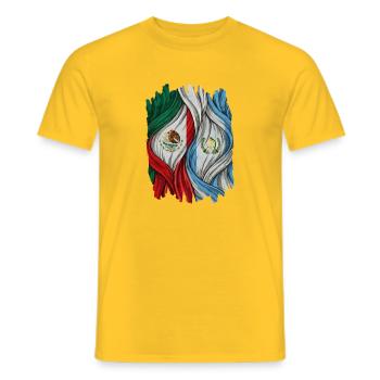 Proud of the flags of Mexico and Guatemala - Men's T-Shirt - yellow - Front - AI Model Male 178 dark (178cm)
