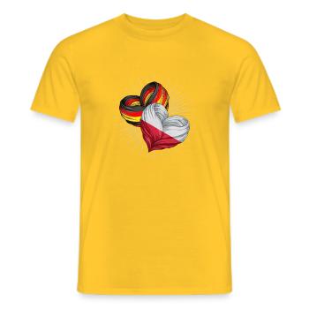 Friendship between Germany and Poland - Men's T-Shirt - yellow - Front - AI Model Male 178 dark (178cm)