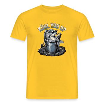 Cooler Karpfen Angler Abkühlung - Männer T-Shirt - Gelb - Vorne - AI Model Male 178 dark (178cm)