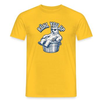 Cooler Eisbär Kühlt - Männer T-Shirt - Gelb - Vorne - AI Model Male 178 dark (178cm)