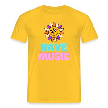 Sunshine Rave Music Néon Design - T-shirt homme - jaune - Devant - AI Model Male 178 dark (178cm)