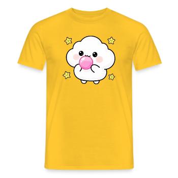 Kawaii Cloud Bubblegum Puff - Men's T-Shirt - yellow - Front - AI Model Male 178 dark (178cm)
