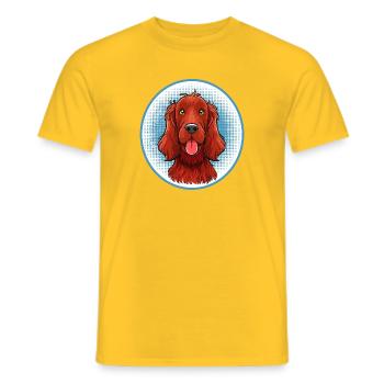 Irish Red Setter (Comic Portrait) - Men's T-Shirt - yellow - Front - AI Model Male 178 dark (178cm)