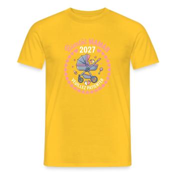 Bientôt Maman 2027 Annonce Grossesse Cadeau - T-shirt homme - jaune - Devant - AI Model Male 178 dark (178cm)