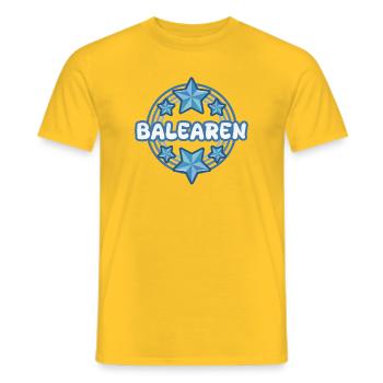 Reise Balearen - Männer T-Shirt - Gelb - Vorne - AI Model Male 178 dark (178cm)
