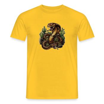 Cobra du désert et son compagnon - T-shirt homme - jaune - Devant - AI Model Male 178 dark (178cm)